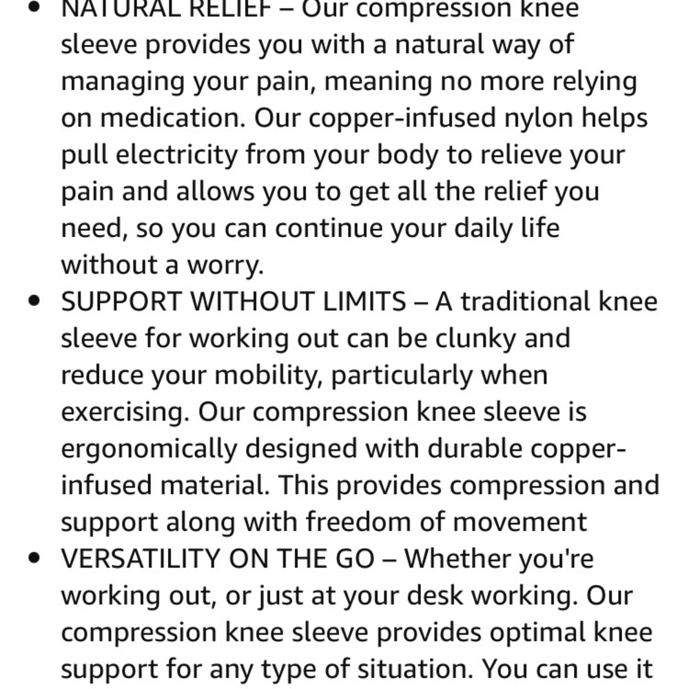 CopperJoint Knee Compression Sleeve Knee Support for Women & Men - Picture 10 of 11